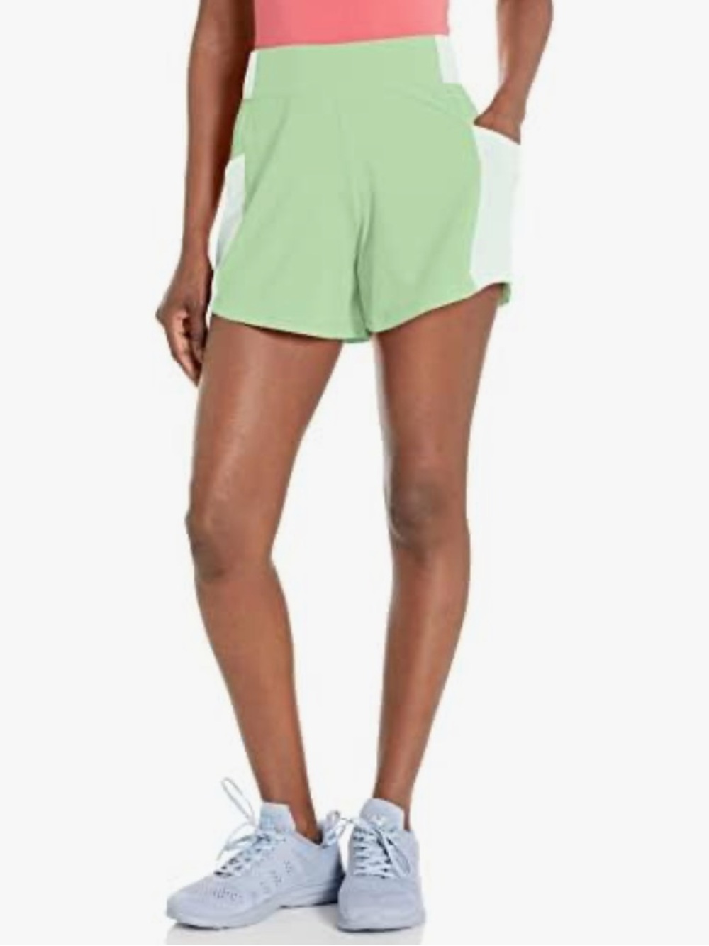 Columbia Women's Mint Green Athletic Shorts with White Panels. Small